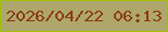 文字の大きさ：5、枠の色：a0bf04、背景の色：aea76b、文字の色：8c3913 無料ブログパーツのブログ時計