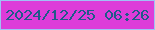 文字の大きさ：1、枠の色：a0c0f5、背景の色：dd3cd9、文字の色：1f5a89 無料ブログパーツのブログ時計