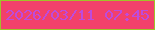 文字の大きさ：4、枠の色：a0c229、背景の色：f2406b、文字の色：bd4bdd 無料ブログパーツのブログ時計