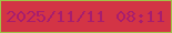 文字の大きさ：5、枠の色：a0c347、背景の色：d33445、文字の色：a81d6d 無料ブログパーツのブログ時計