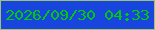 文字の大きさ：1、枠の色：a0c372、背景の色：1845de、文字の色：03c90c 無料ブログパーツのブログ時計