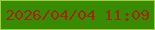 文字の大きさ：4、枠の色：a0c949、背景の色：378c03、文字の色：a12802 無料ブログパーツのブログ時計