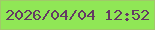 文字の大きさ：2、枠の色：a0c969、背景の色：90e756、文字の色：643a63 無料ブログパーツのブログ時計