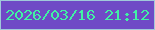文字の大きさ：1、枠の色：a0c9da、背景の色：6f4ac6、文字の色：41f2a4 無料ブログパーツのブログ時計