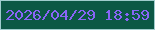 文字の大きさ：5、枠の色：a0cccd、背景の色：0c5845、文字の色：8965f7 無料ブログパーツのブログ時計
