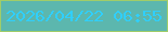 文字の大きさ：1、枠の色：a0cd69、背景の色：5cb7ae、文字の色：30cffc 無料ブログパーツのブログ時計