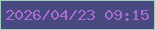 文字の大きさ：4、枠の色：a0cdbe、背景の色：47497f、文字の色：aa6bd4 無料ブログパーツのブログ時計