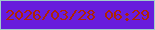 文字の大きさ：1、枠の色：a0cdca、背景の色：681cdc、文字の色：af2403 無料ブログパーツのブログ時計