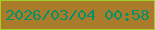 文字の大きさ：2、枠の色：a0d124、背景の色：a97b2a、文字の色：049168 無料ブログパーツのブログ時計