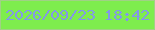 文字の大きさ：4、枠の色：a0d185、背景の色：7eed4d、文字の色：8398e8 無料ブログパーツのブログ時計