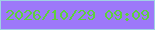 文字の大きさ：4、枠の色：a0d1e4、背景の色：9d78f9、文字の色：5ed03d 無料ブログパーツのブログ時計