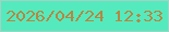 文字の大きさ：2、枠の色：a0d2c3、背景の色：55eabe、文字の色：b38843 無料ブログパーツのブログ時計