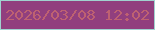 文字の大きさ：2、枠の色：a0d2cf、背景の色：913f7e、文字の色：be6171 無料ブログパーツのブログ時計