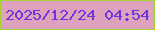 文字の大きさ：5、枠の色：a0d333、背景の色：dfa2bd、文字の色：6c34da 無料ブログパーツのブログ時計