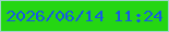 文字の大きさ：5、枠の色：a0d5ca、背景の色：25d613、文字の色：155ae2 無料ブログパーツのブログ時計