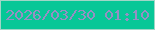 文字の大きさ：3、枠の色：a0d6c7、背景の色：07c797、文字の色：968fc3 無料ブログパーツのブログ時計