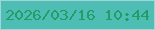 文字の大きさ：2、枠の色：a0d6da、背景の色：4ebeb4、文字の色：229d69 無料ブログパーツのブログ時計