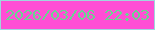 文字の大きさ：1、枠の色：a0d6dd、背景の色：ff4ed5、文字の色：69d491 無料ブログパーツのブログ時計