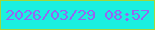 文字の大きさ：4、枠の色：a0d73b、背景の色：1af0e0、文字の色：9666f1 無料ブログパーツのブログ時計