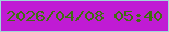文字の大きさ：5、枠の色：a0d7da、背景の色：c01bd4、文字の色：3f6e10 無料ブログパーツのブログ時計