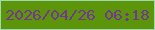 文字の大きさ：5、枠の色：a0d9b0、背景の色：5c950a、文字の色：733693 無料ブログパーツのブログ時計
