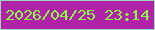 文字の大きさ：2、枠の色：a0d9b7、背景の色：b022a8、文字の色：87fc41 無料ブログパーツのブログ時計