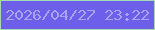 文字の大きさ：1、枠の色：a0daae、背景の色：6e5feb、文字の色：a9a3ed 無料ブログパーツのブログ時計