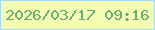 文字の大きさ：2、枠の色：a0dbfb、背景の色：f5fdb4、文字の色：65af71 無料ブログパーツのブログ時計