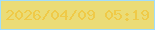 文字の大きさ：5、枠の色：a0ddfd、背景の色：ebdc77、文字の色：efca48 無料ブログパーツのブログ時計