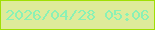 文字の大きさ：2、枠の色：a0df05、背景の色：deeb9b、文字の色：8af1b5 無料ブログパーツのブログ時計