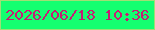 文字の大きさ：5、枠の色：a0df75、背景の色：14ff70、文字の色：c71c74 無料ブログパーツのブログ時計