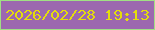文字の大きさ：1、枠の色：a0e084、背景の色：9c68af、文字の色：e4dd0b 無料ブログパーツのブログ時計