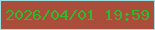 文字の大きさ：5、枠の色：a0e0e3、背景の色：aa4d3a、文字の色：33b72d 無料ブログパーツのブログ時計