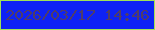 文字の大きさ：4、枠の色：a0e356、背景の色：0e22f5、文字の色：4f3c68 無料ブログパーツのブログ時計