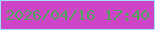 文字の大きさ：1、枠の色：a0e3fc、背景の色：ce44c7、文字の色：53a45f 無料ブログパーツのブログ時計