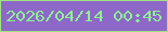 文字の大きさ：3、枠の色：a0e480、背景の色：8e68c8、文字の色：8eef95 無料ブログパーツのブログ時計