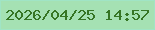 文字の大きさ：1、枠の色：a0e4c5、背景の色：a5e1b3、文字の色：367524 無料ブログパーツのブログ時計