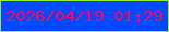 文字の大きさ：2、枠の色：a0e82b、背景の色：0149fc、文字の色：fc075c 無料ブログパーツのブログ時計
