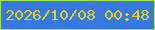 文字の大きさ：4、枠の色：a0e836、背景の色：3878e2、文字の色：e0d51e 無料ブログパーツのブログ時計