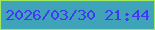 文字の大きさ：5、枠の色：a0e95c、背景の色：3fa4ba、文字の色：423af2 無料ブログパーツのブログ時計