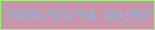 文字の大きさ：1、枠の色：a0ec7e、背景の色：c895ab、文字の色：80b7de 無料ブログパーツのブログ時計