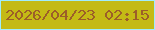 文字の大きさ：5、枠の色：a0ecfd、背景の色：c4ba15、文字の色：9c5e29 無料ブログパーツのブログ時計