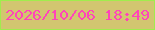 文字の大きさ：2、枠の色：a0ed4d、背景の色：d2c670、文字の色：ff45b9 無料ブログパーツのブログ時計
