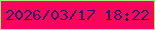 文字の大きさ：3、枠の色：a0ee83、背景の色：fa055a、文字の色：2d1166 無料ブログパーツのブログ時計