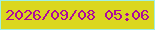 文字の大きさ：4、枠の色：a0f0e3、背景の色：dbd71f、文字の色：ae0b9b 無料ブログパーツのブログ時計