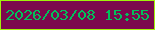 文字の大きさ：3、枠の色：a0f10b、背景の色：7c084d、文字の色：01c15b 無料ブログパーツのブログ時計