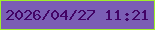 文字の大きさ：2、枠の色：a0f12a、背景の色：7b5eb5、文字の色：430366 無料ブログパーツのブログ時計