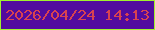 文字の大きさ：4、枠の色：a0f12d、背景の色：520b9e、文字の色：d84350 無料ブログパーツのブログ時計