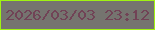 文字の大きさ：4、枠の色：a0f212、背景の色：75746f、文字の色：714356 無料ブログパーツのブログ時計