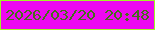 文字の大きさ：4、枠の色：a0f626、背景の色：ed08f1、文字の色：466e1b 無料ブログパーツのブログ時計